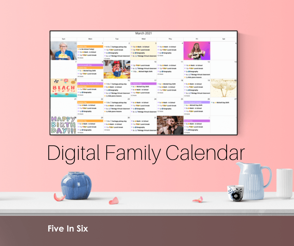 DIY Digital Family Wall Calendar Five In Six Blog